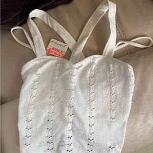 NWT Free People Eyelet tank top - XS/S